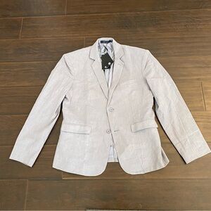 New Mage Male  grey 2 buttons whole sleeve 80% linen coat men’s size M or 40S